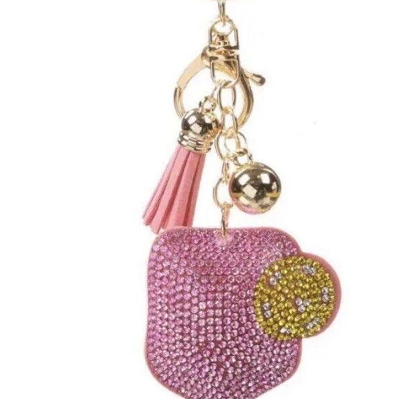 Juliet By Crystal Avenue Pickleball Bling Keychain Rhinestone Accessories - Picture 7 of 8